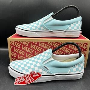 NEW Vans Classic Slip-On Shoes Size 5.5Y/7 Women's Sneakers Light Blue/White